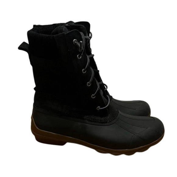 Women's Black and Brown snow Boots by Sperry since 1935 new never worn - Picture 1 of 10